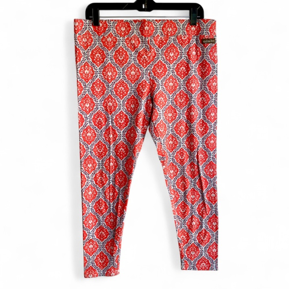 Matilda Jane Orange Medallion Print Cropped Knit Leggings Size L
